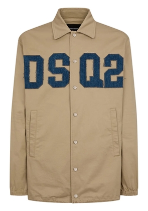 DSQUARED2 logo-appliqué shirt jacket - Neutrals