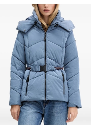 Desigual logo-patch padded jacket - Blue