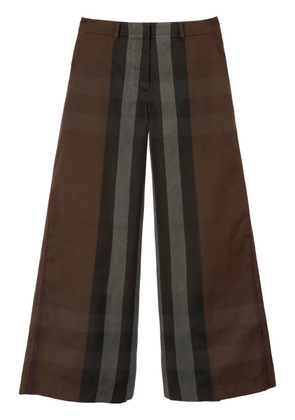 Burberry check-pattern wide-leg trousers - Brown