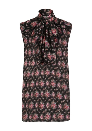 Dolce & Gabbana floral-print bow top - Black