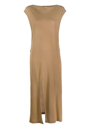 Auralee front-slit cut-out dress - Neutrals