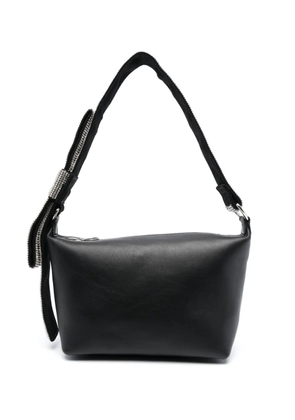 Kara Crystal Bow leather shoulder bag - Black
