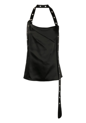 Off-White eyelet-embellished halterneck top - Black