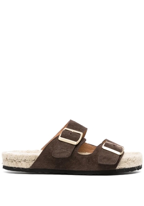 Manebi double-buckle flat espadrilles - Brown