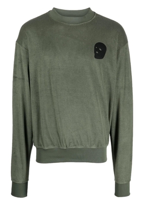 Youths In Balaclava logo-embroidered long-sleeve sweatshirt - Green