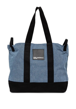 Karl Lagerfeld Jeans logo-patch shoulder bag - Blue