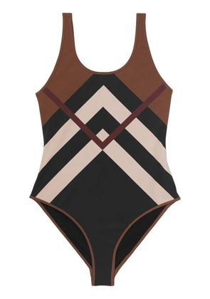 Burberry Chevron Check-print swimsuit - Brown