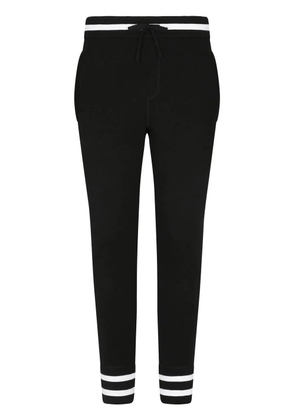 Dolce & Gabbana embroidered wool track pants - Black