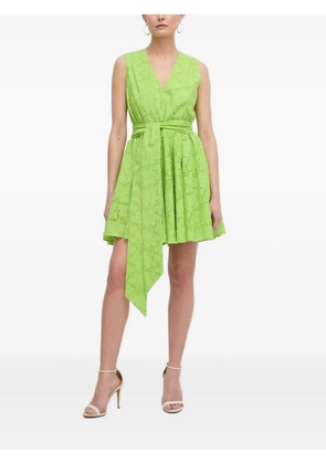 Silvian Heach eyelet-embroidered belted mini dress - Green