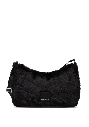 Karl Lagerfeld Jeans faux-fur cross body bag - Black