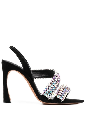 Alexandre Birman crystal-embellished leather sandals - Black