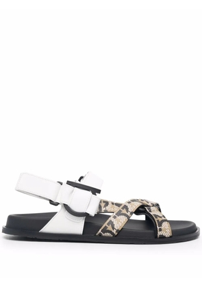Ferragamo open-toe buckled sandals - White