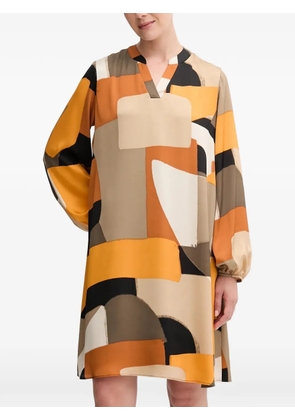 Joseph Ribkoff V-neck geometric-pattern midi dress - Neutrals