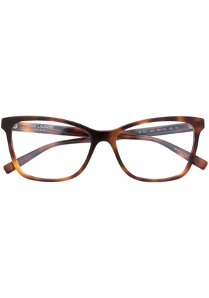 Saint Laurent Eyewear rectangle-frame glasses - Brown