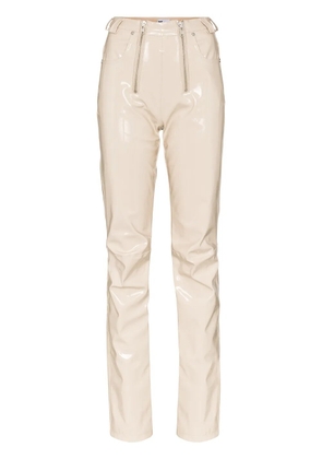 GmbH zip detailed straight leg trousers - Neutrals