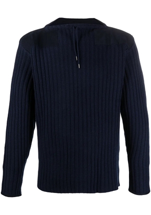 N.Peal drawstring-neck ribbed sweater - Blue