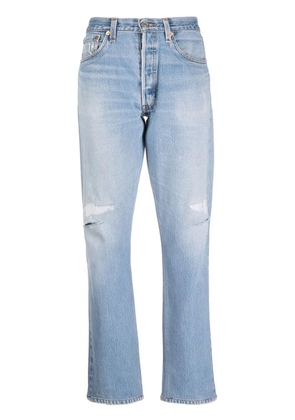 RE/DONE distressed straight-leg jeans - Blue
