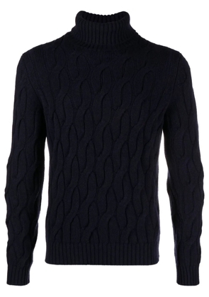 Zanone cable-knit roll-neck jumper - Blue