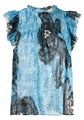 Ulla Johnson abstract print sleeveless blouse - Blue