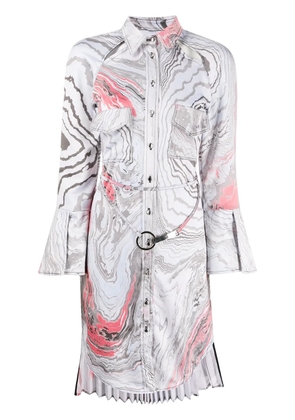 Thebe Magugu Suminagashi tie-dye print shirt dress - Grey