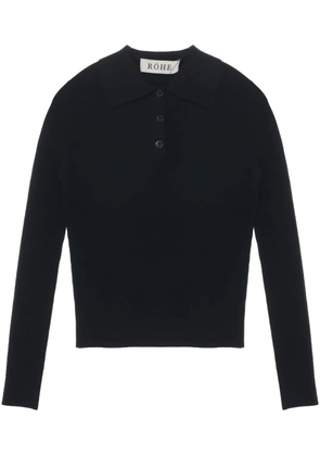 Róhe long-sleeve polo shirt - Black