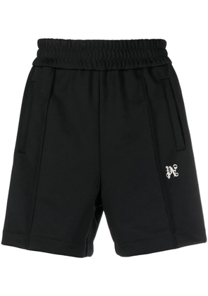 Palm Angels monogram-embroidered track shorts - Black