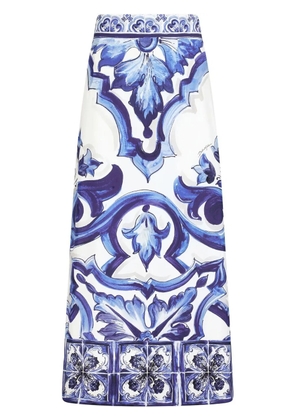 Dolce & Gabbana Majolica-print maxi skirt - Blue