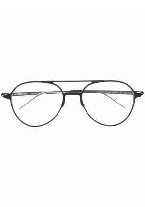 Montblanc double-bridge pilot-frame glasses - Black