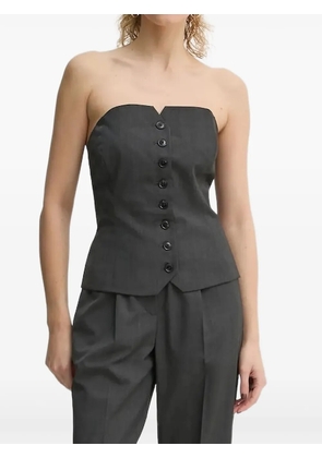 SAMSOE SAMSOE Saellen button-front strapless top - Grey