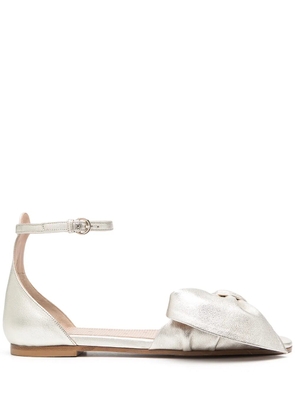 RED(V) bow-detail metallic leather sandals - Gold