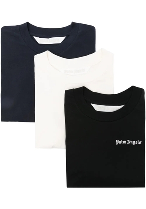 Palm Angels Classic embroidered-logo T-shirt (set of three) - Black