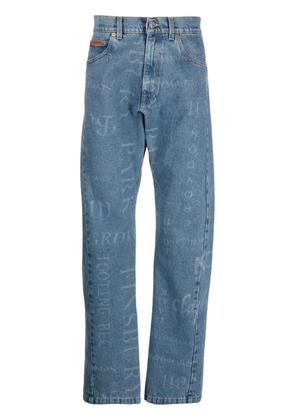 Martine Rose printed straight leg jeans - Blue