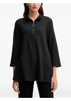 Joseph Ribkoff zip-up textured top - Black