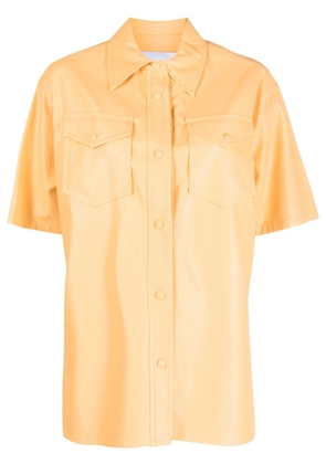STAND STUDIO Norea faux-leather shirt - Orange