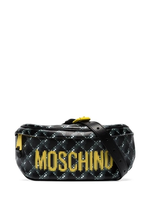 Moschino blurred logo print belt bag - Black