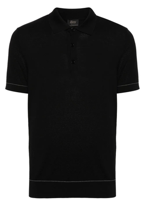 Brioni piqué cotton polo shirt - Black