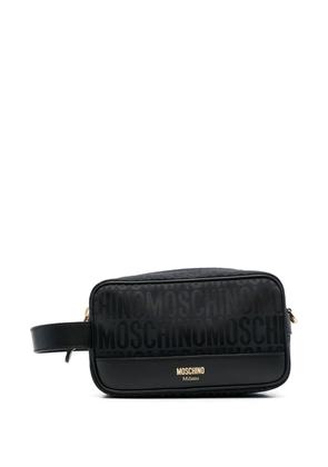 Moschino Fantasia leather logo-print makeup bag - Black
