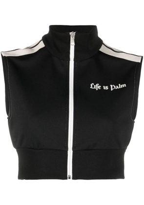 Palm Angels logo-print cropped gilet - Black