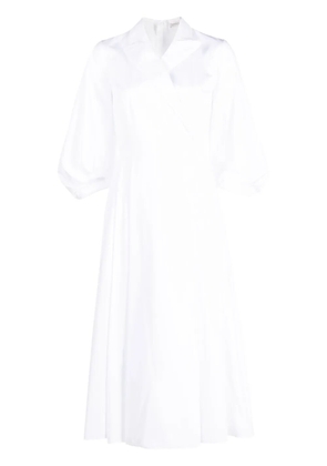 Emilia Wickstead peak-lapels cotton midi dress - White