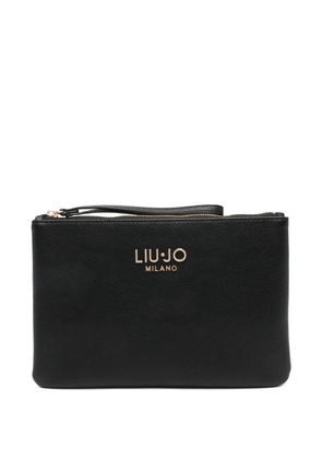 LIU JO logo-plaque zip clutch bag - Black