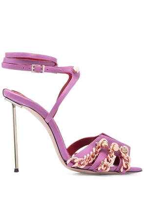 HARDOT 120mm chain-detail heeled sandals - Purple