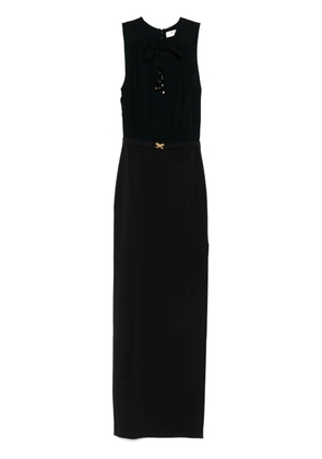 Elisabetta Franchi lace-up crepe maxi dress - Black