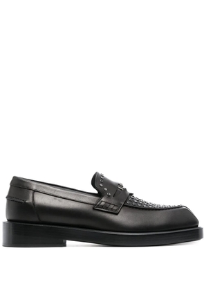 Versace square-toe studded loafers - Black