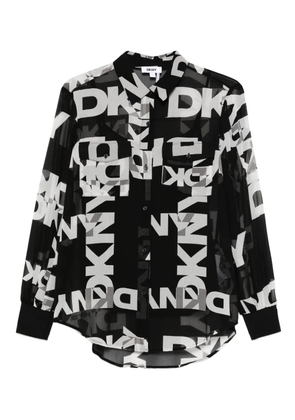 DKNY button-down logo-print shirt - Black