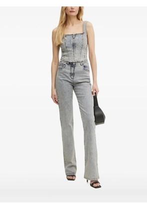 Patrizia Pepe zip-front denim top - Grey