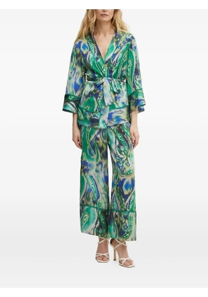 SIMONA CORSELLINI paisley-print straight trousers - Green