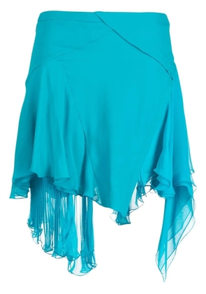 Versace asymmetric pleated skirt - Blue