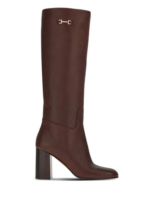 Ferragamo Gancini-bit leather boots - Brown