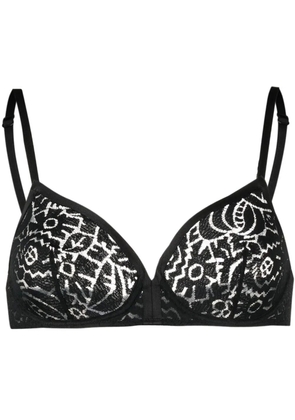 ERES floral-lace detail bra - Black