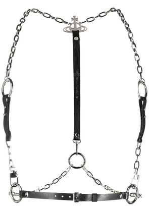 Vivienne Westwood Orb-plaque leather belt - Black